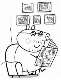 Ο Daddy Pig διαβάζει εφημερίδα