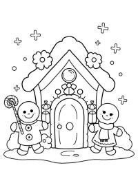 Gingerbread Man στο χριστουγεννιάτικο σπιτάκι