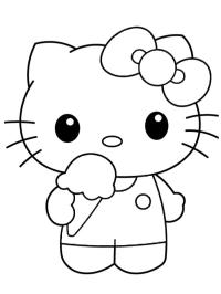 Η Hello Kitty τρώει παγωτό