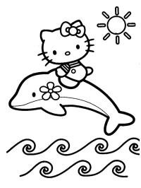 Η Hello Kitty πάνω στο δελφίνι