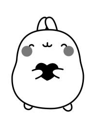 Ο Molang κρατάει μια καρδιά