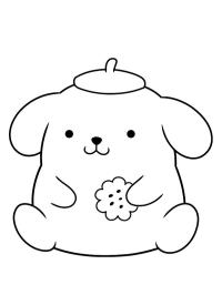 Ο Pompompurin με μπισκότο