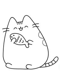 Pusheen με ψάρια