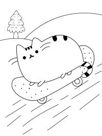 Pusheen με σκέιτμπορντ