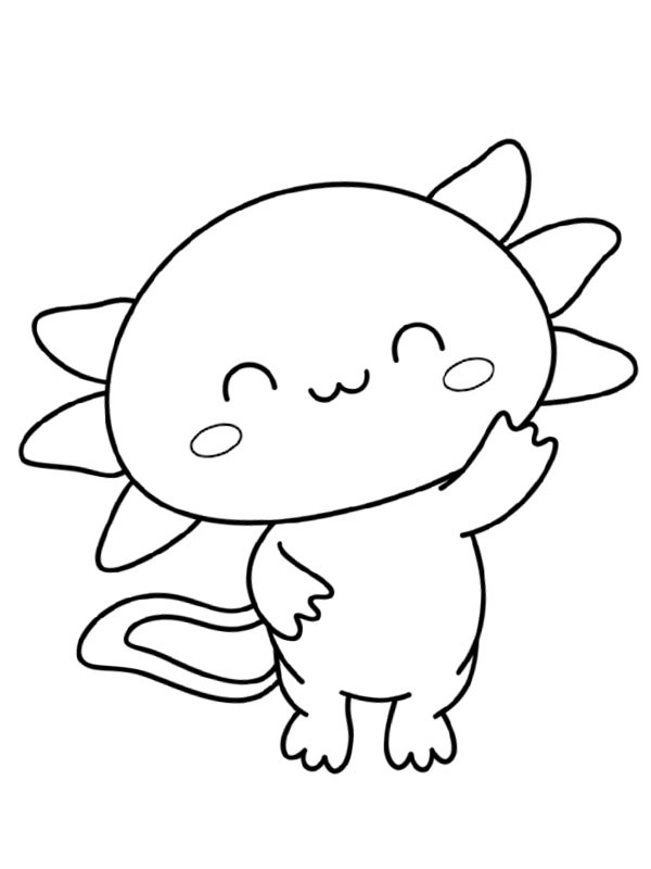 Kawaii Axolotl ζωγραφική Kawaii Axolotl ζωγραφική