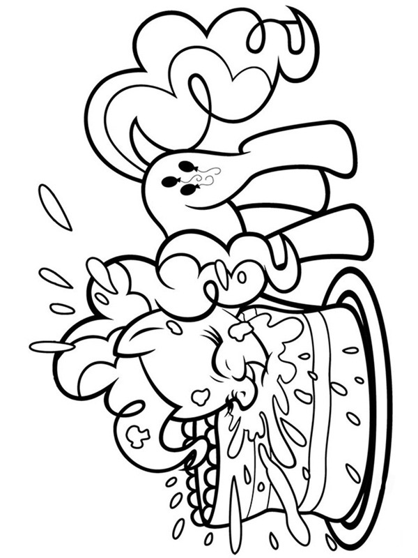 Η Pinkie Pie τρώει τούρτα ζωγραφική Η Pinkie Pie τρώει τούρτα ζωγραφική