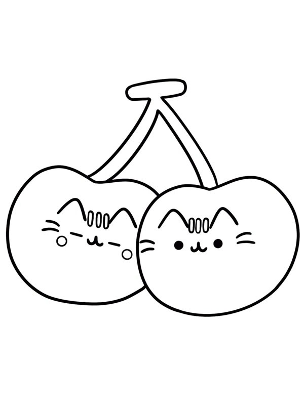 Pusheen κεράσια ζωγραφική Pusheen κεράσια ζωγραφική