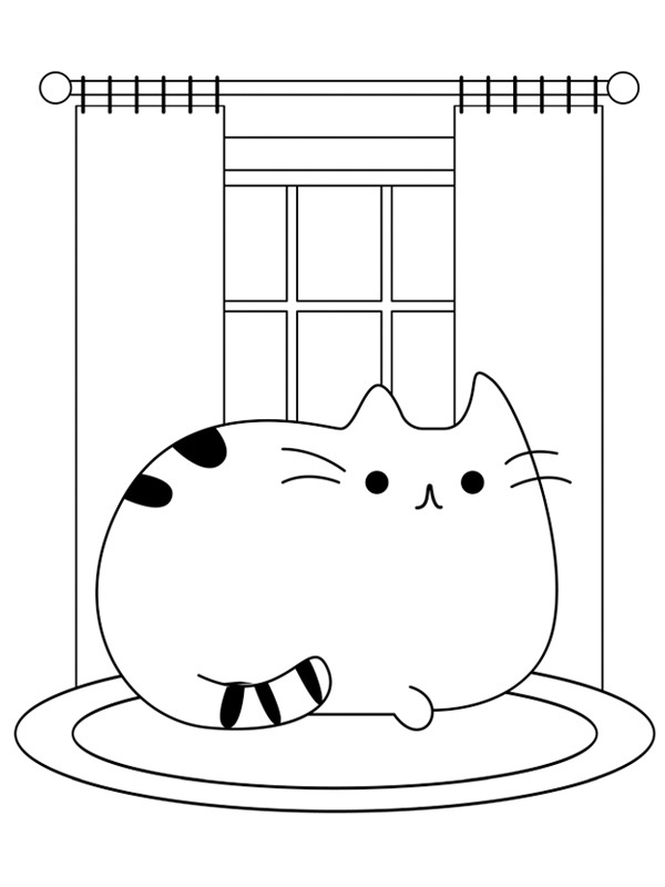 Pusheen που ξαπλώνει μπροστά στο παράθυρο ζωγραφική Pusheen που ξαπλώνει μπροστά στο παράθυρο ζωγραφική
