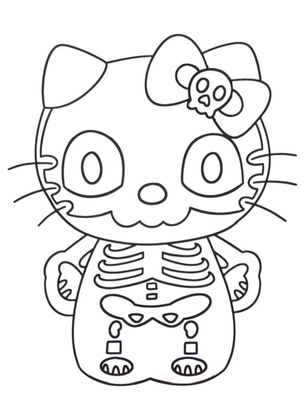 Σκελετός Hello Kitty ζωγραφική Σκελετός Hello Kitty ζωγραφική